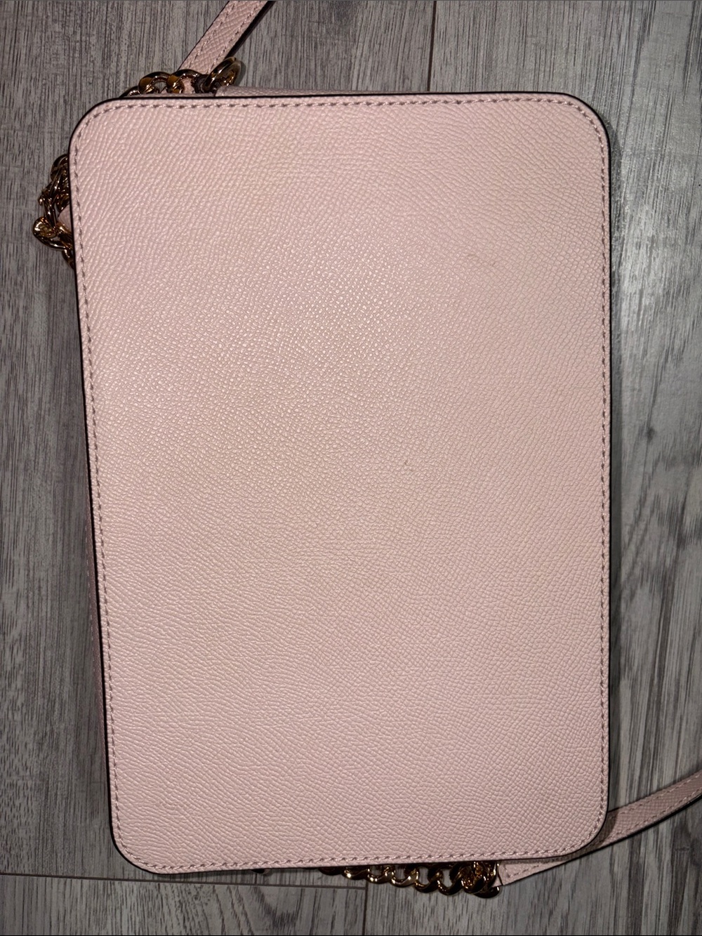 Michael Kors Pale Pink Saffiano Crossbody with Gold Chain Strap - Picture 14 of 15